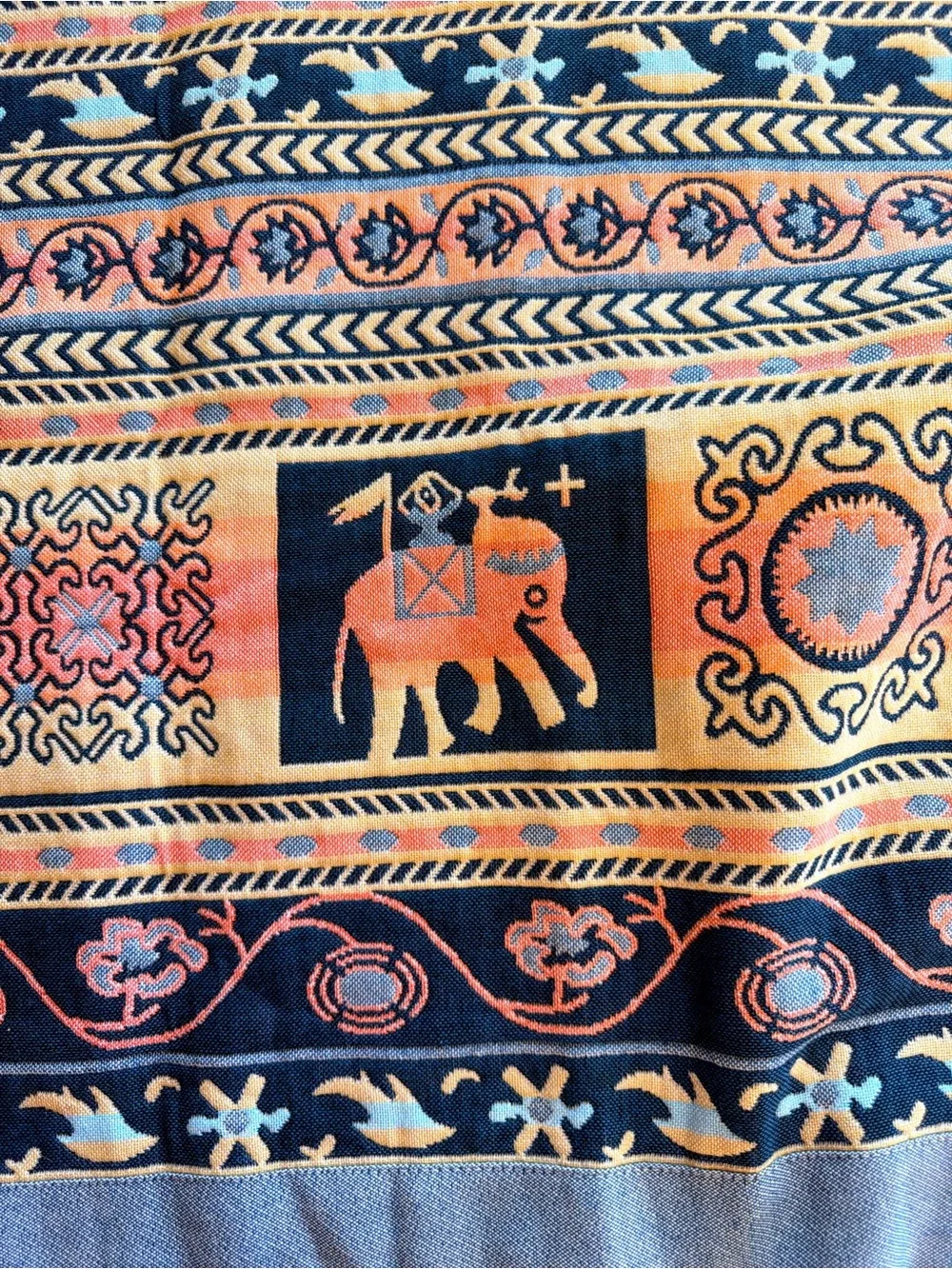 Boho Southwestern Geometric Print 100% Cotton Plush Bath Towel Set of 3 EUC